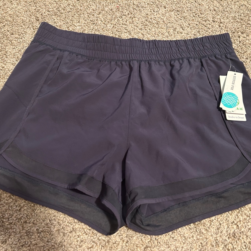 GAIAM Blue Athletic Shorts Lightweight Elastic Waist